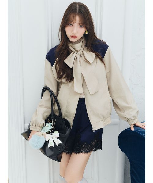 LILY BROWN(リリーブラウン)の「レーストリムサテンショートパンツ(その他パンツ・レディース・ピンク/ネイビー/アイボリー・F)」の10枚目の写真