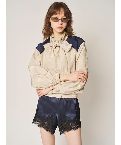 LILY BROWN(リリーブラウン)の「レーストリムサテンショートパンツ(その他パンツ・レディース・ピンク/ネイビー/アイボリー・F)」の12枚目の写真