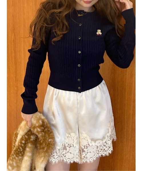 LILY BROWN(リリーブラウン)の「レーストリムサテンショートパンツ(その他パンツ・レディース・ピンク/ネイビー/アイボリー・F)」の5枚目の写真