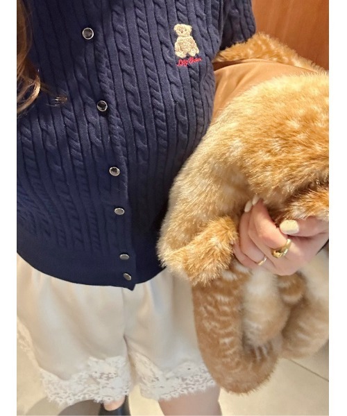 LILY BROWN(リリーブラウン)の「レーストリムサテンショートパンツ(その他パンツ・レディース・ピンク/ネイビー/アイボリー・F)」の8枚目の写真