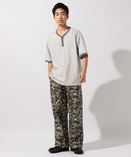 niko and...(ニコアンド)の「冷感ボーダーヘンリーネックTシャツ(Tシャツ/カットソー・メンズ・オフホワイト/ピンク/チャコール・MEDIUM/LARGE)」の9枚目の写真