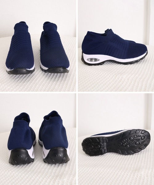 Miniministore（ミニミニストア）の「ローカットスニーカー軽量ニットスリッポン（スニーカー・レディース・ブラック/モカ/ホワイト×ブラック/ホワイト/ネイビー/ブラック×グレー・23.0cm/24.0cm/23.5cm/22.5cm/24.5cm）」の9枚目の写真