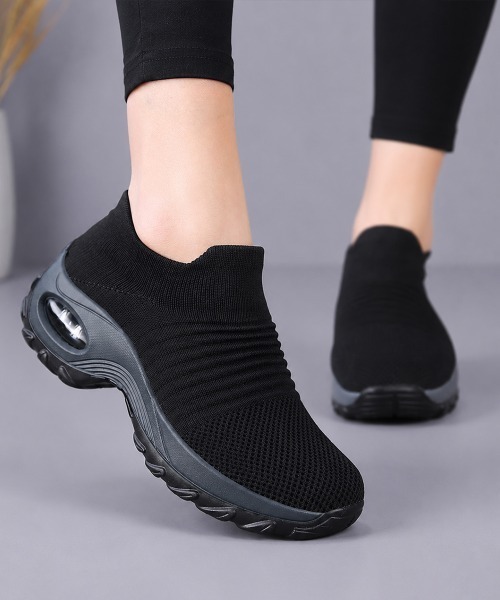 Miniministore（ミニミニストア）の「ローカットスニーカー軽量ニットスリッポン（スニーカー・レディース・ブラック/モカ/ホワイト×ブラック/ホワイト/ネイビー/ブラック×グレー・23.0cm/24.0cm/23.5cm/22.5cm/24.5cm）」の18枚目の写真