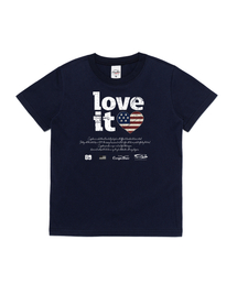ヴィンテージハートフラッグアーカイブウィメンズ半袖Tシャツ(ネイビー)