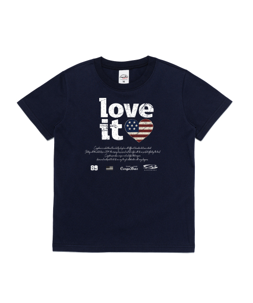 CARGOBROS FOR WOMAN(カーゴブロスフォーウィメン)の「ヴィンテージハートフラッグアーカイブウィメンズ半袖Tシャツ(ネイビー)(Tシャツ/カットソー・レディース・その他・SMALL/MEDIUM)」の1枚目の写真