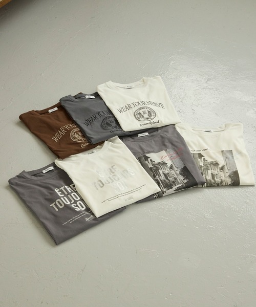 Aunely(オーネリー)の「【Aunely】アーバンニュアンス アソートグラフィック フォト長袖Tシャツ<YOSOOIシリーズ>(Tシャツ/カットソー・レディース・ホワイト系/ホワイト系2/ホワイト系3/グレー系2/グレー系/グレー系3/ブラウン系・M/L)」の10枚目の写真