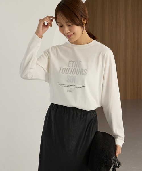Aunely(オーネリー)の「【Aunely】アーバンニュアンス アソートグラフィック フォト長袖Tシャツ<YOSOOIシリーズ>(Tシャツ/カットソー・レディース・ホワイト系/ホワイト系2/ホワイト系3/グレー系2/グレー系/グレー系3/ブラウン系・M/L)」の12枚目の写真