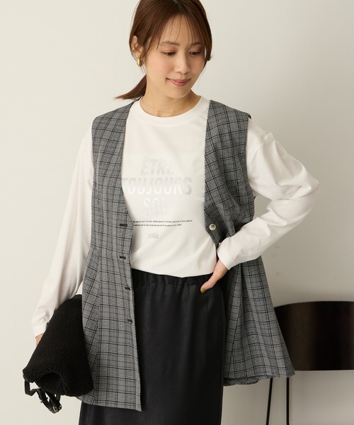 Aunely(オーネリー)の「【Aunely】アーバンニュアンス アソートグラフィック フォト長袖Tシャツ<YOSOOIシリーズ>(Tシャツ/カットソー・レディース・ホワイト系/ホワイト系2/ホワイト系3/グレー系2/グレー系/グレー系3/ブラウン系・M/L)」の13枚目の写真