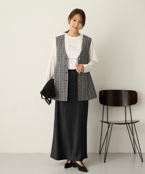 Aunely(オーネリー)の「【Aunely】アーバンニュアンス アソートグラフィック フォト長袖Tシャツ<YOSOOIシリーズ>(Tシャツ/カットソー・レディース・ホワイト系/ホワイト系2/ホワイト系3/グレー系2/グレー系/グレー系3/ブラウン系・M/L)」の18枚目の写真