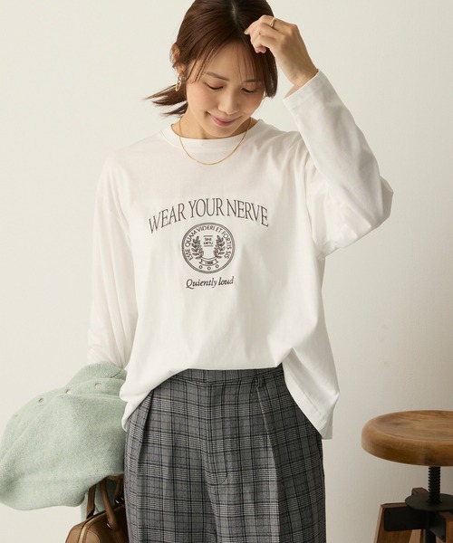 Aunely(オーネリー)の「【Aunely】アーバンニュアンス アソートグラフィック フォト長袖Tシャツ<YOSOOIシリーズ>(Tシャツ/カットソー・レディース・ホワイト系/ホワイト系2/ホワイト系3/グレー系2/グレー系/グレー系3/ブラウン系・M/L)」の20枚目の写真