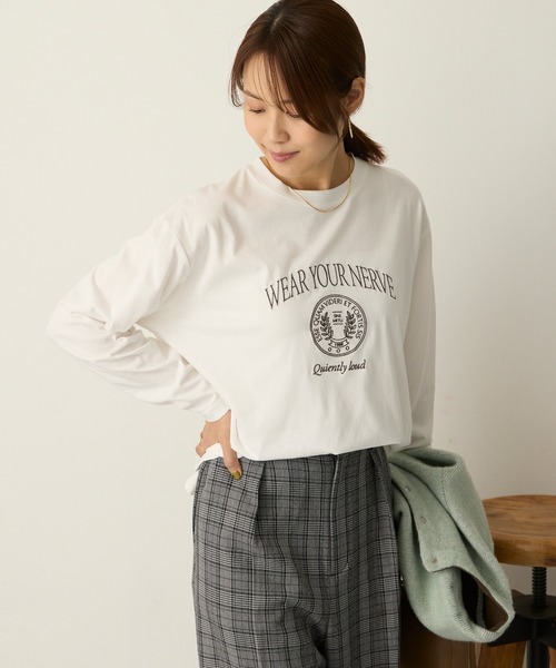 Aunely(オーネリー)の「【Aunely】アーバンニュアンス アソートグラフィック フォト長袖Tシャツ<YOSOOIシリーズ>(Tシャツ/カットソー・レディース・ホワイト系/ホワイト系2/ホワイト系3/グレー系2/グレー系/グレー系3/ブラウン系・M/L)」の21枚目の写真