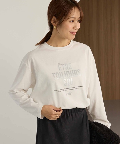 Aunely(オーネリー)の「【Aunely】アーバンニュアンス アソートグラフィック フォト長袖Tシャツ<YOSOOIシリーズ>(Tシャツ/カットソー・レディース・ホワイト系/ホワイト系2/ホワイト系3/グレー系2/グレー系/グレー系3/ブラウン系・M/L)」の1枚目の写真