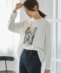 【Aunely】アーバンニュアンス アソートグラフィック フォト長袖Tシャツ<YOSOOIシリーズ>