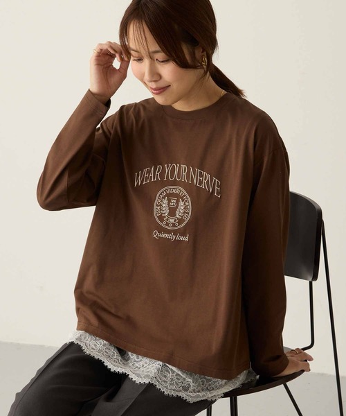 Aunely(オーネリー)の「【Aunely】アーバンニュアンス アソートグラフィック フォト長袖Tシャツ<YOSOOIシリーズ>(Tシャツ/カットソー・レディース・ホワイト系/ホワイト系2/ホワイト系3/グレー系2/グレー系/グレー系3/ブラウン系・M/L)」の7枚目の写真