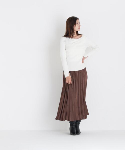 NATURAL BEAUTY BASIC(ナチュラルビューティーベーシック)の「ドレープネックリブニット(ニット/セーター・レディース・ピンク/オフホワイト/ブラック・フリ-)」の12枚目の写真