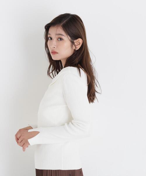 NATURAL BEAUTY BASIC(ナチュラルビューティーベーシック)の「ドレープネックリブニット(ニット/セーター・レディース・ピンク/オフホワイト/ブラック・フリ-)」の13枚目の写真