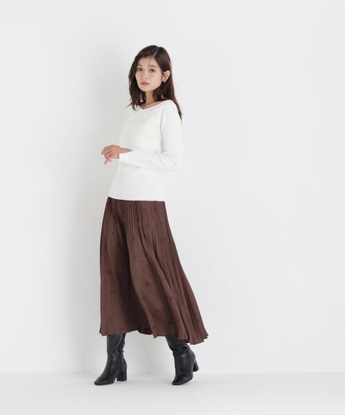 NATURAL BEAUTY BASIC(ナチュラルビューティーベーシック)の「ドレープネックリブニット(ニット/セーター・レディース・ピンク/オフホワイト/ブラック・フリ-)」の14枚目の写真