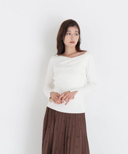 NATURAL BEAUTY BASIC(ナチュラルビューティーベーシック)の「ドレープネックリブニット(ニット/セーター・レディース・ピンク/オフホワイト/ブラック・フリ-)」の17枚目の写真