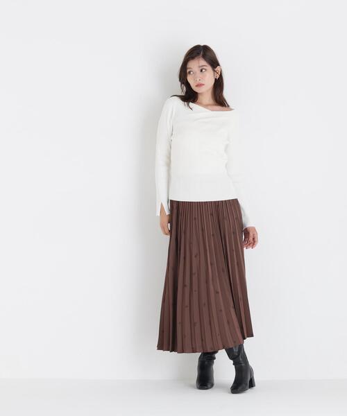 NATURAL BEAUTY BASIC(ナチュラルビューティーベーシック)の「ドレープネックリブニット(ニット/セーター・レディース・ピンク/オフホワイト/ブラック・フリ-)」の18枚目の写真