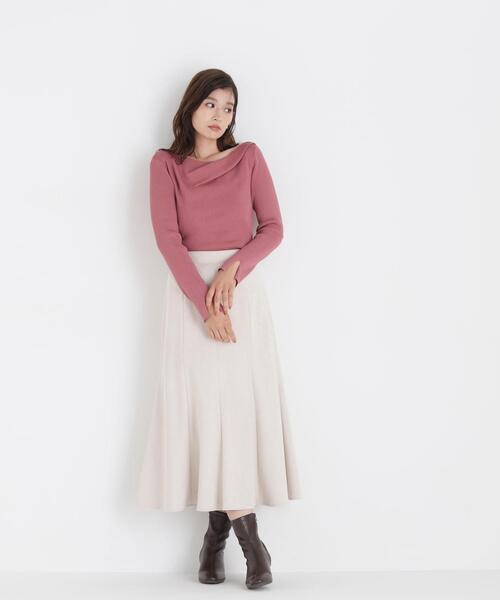 NATURAL BEAUTY BASIC(ナチュラルビューティーベーシック)の「ドレープネックリブニット(ニット/セーター・レディース・ピンク/オフホワイト/ブラック・フリ-)」の20枚目の写真