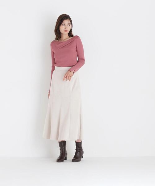 NATURAL BEAUTY BASIC(ナチュラルビューティーベーシック)の「ドレープネックリブニット(ニット/セーター・レディース・ピンク/オフホワイト/ブラック・フリ-)」の22枚目の写真