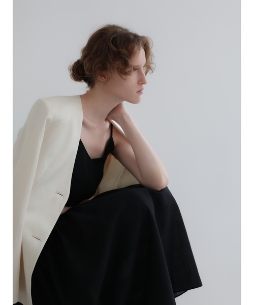 NOWNS（ナウンス）の「Noe | Soft scarf jacket set（ノーカラージャケット・レディース・アイボリー/ブラック・FREE）」の13枚目の写真