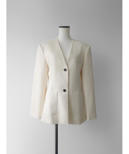 NOWNS（ナウンス）の「Noe | Soft scarf jacket set（ノーカラージャケット・レディース・アイボリー/ブラック・FREE）」の18枚目の写真