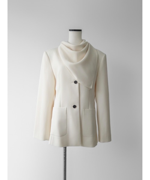 NOWNS（ナウンス）の「Noe | Soft scarf jacket set（ノーカラージャケット・レディース・アイボリー/ブラック・FREE）」の22枚目の写真