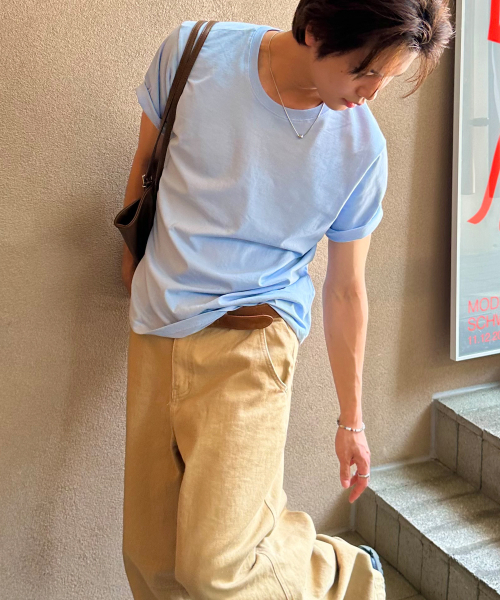 BASEMOMENT(ベースモーメント)の「レイヤードエッセンシャルTシャツスカイブルー(Tシャツ/カットソー・メンズ・その他・MEDIUM/X-LARGE/LARGE)」の7枚目の写真