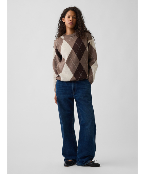 GAP(ギャップ)の「CashSoft カシミヤタッチ オーバーサイズ アーガイルセーター(ニット/セーター・レディース・その他・XS/S/M/L/XXS/XL)」の2枚目の写真