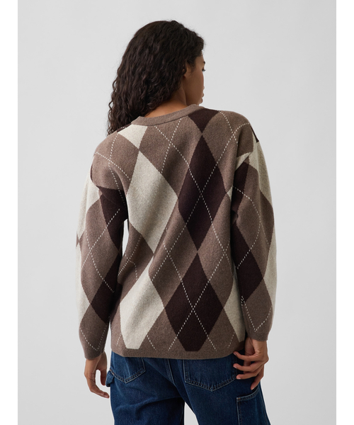 GAP(ギャップ)の「CashSoft カシミヤタッチ オーバーサイズ アーガイルセーター(ニット/セーター・レディース・その他・XS/S/M/L/XXS/XL)」の3枚目の写真