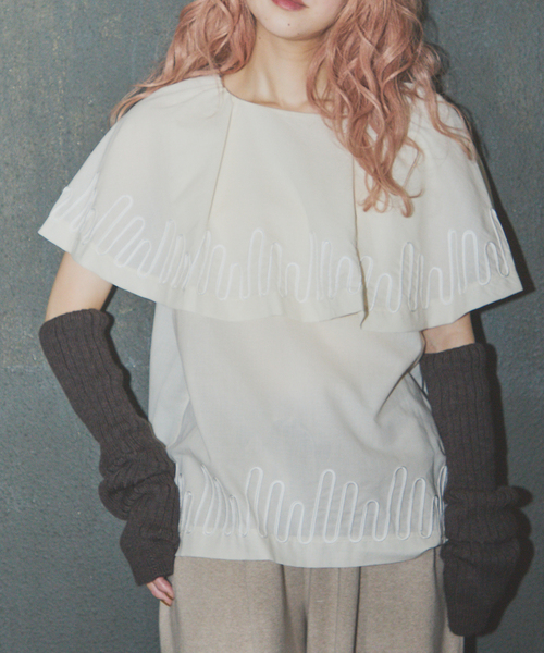 JOURNAL STANDARD(ジャーナルスタンダード)の「【SALLY VINTAGE × JOURNAL STANDARD】SALLY ORGANDY BLOUSE(シャツ/ブラウス・レディース・ブラック/アイボリー・FREE)」の2枚目の写真
