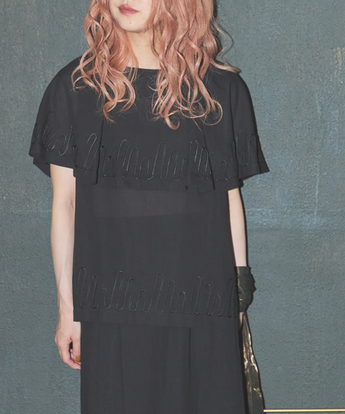 JOURNAL STANDARD(ジャーナルスタンダード)の「【SALLY VINTAGE × JOURNAL STANDARD】SALLY ORGANDY BLOUSE(シャツ/ブラウス・レディース・ブラック/アイボリー・FREE)」の5枚目の写真