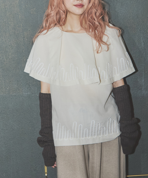 JOURNAL STANDARD(ジャーナルスタンダード)の「【SALLY VINTAGE × JOURNAL STANDARD】SALLY ORGANDY BLOUSE(シャツ/ブラウス・レディース・ブラック/アイボリー・FREE)」の7枚目の写真