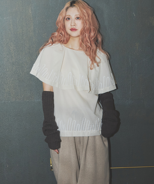 JOURNAL STANDARD(ジャーナルスタンダード)の「【SALLY VINTAGE × JOURNAL STANDARD】SALLY ORGANDY BLOUSE(シャツ/ブラウス・レディース・ブラック/アイボリー・FREE)」の8枚目の写真