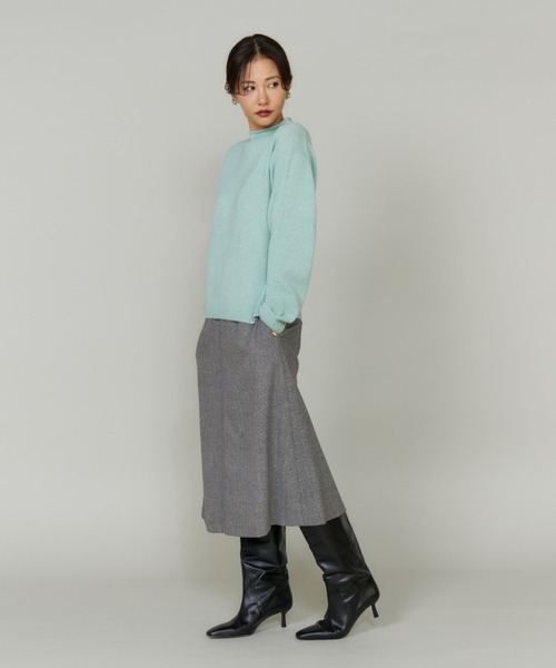 LE SOUK(ルスーク)の「ヘリンボーンミディ丈Aラインスカート(スカート・レディース・パープル/ブラック・11号/9号)」の18枚目の写真