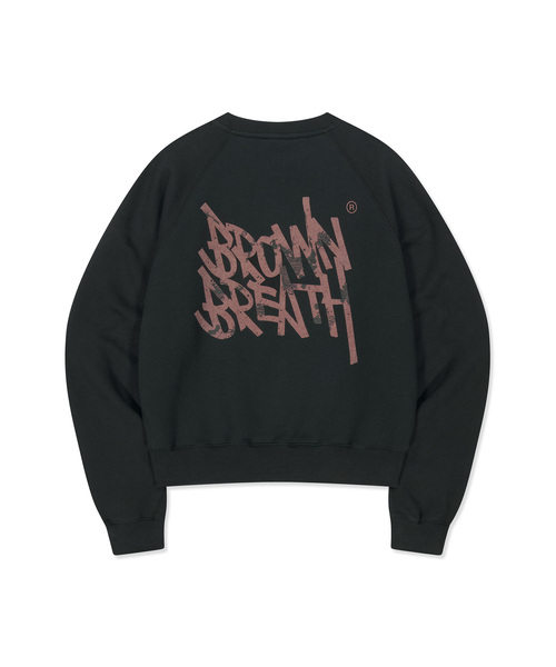 BROWNBREATH(ブラウンブレス)の「Wタグ ラグラン クルーネック(スウェット・レディース・ライトグレー/ブラック・MEDIUM/SMALL)」の2枚目の写真