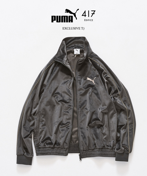 417 EDIFICE(フォーワンセブンエディフィス)の「【PUMA / プーマ】417 / SLOBE別注 T7 トラックジャケット(その他アウター・メンズ・ブラウン/チャコールグレー・MEDIUM/X-LARGE/LARGE)」の3枚目の写真