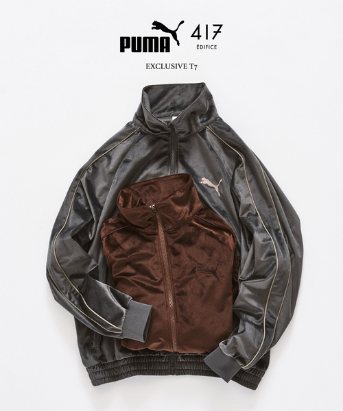 417 EDIFICE(フォーワンセブンエディフィス)の「【PUMA / プーマ】417 / SLOBE別注 T7 トラックジャケット(その他アウター・メンズ・ブラウン/チャコールグレー・MEDIUM/X-LARGE/LARGE)」の5枚目の写真