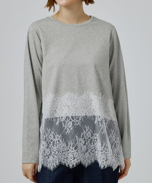 grove（グローブ）の「【レイヤードにも◎】裾レースドッキングカットソー（Tシャツ/カットソー・レディース・オフホワイト/グレー/ブラック・03/02）」の15枚目の写真