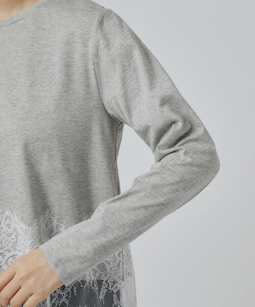 grove（グローブ）の「【レイヤードにも◎】裾レースドッキングカットソー（Tシャツ/カットソー・レディース・オフホワイト/グレー/ブラック・03/02）」の5枚目の写真