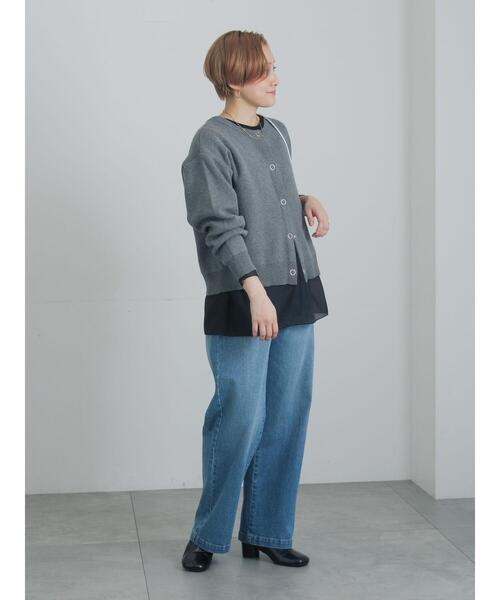 Te chichi（テチチ）の「前後2WAYスウェットライクカーディガン（カーディガン/ボレロ・レディース・ブラック/ベージュ/グリーン/グレー・F）」の14枚目の写真