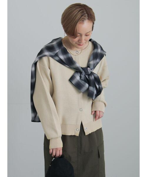 Te chichi（テチチ）の「前後2WAYスウェットライクカーディガン（カーディガン/ボレロ・レディース・ブラック/ベージュ/グリーン/グレー・F）」の18枚目の写真