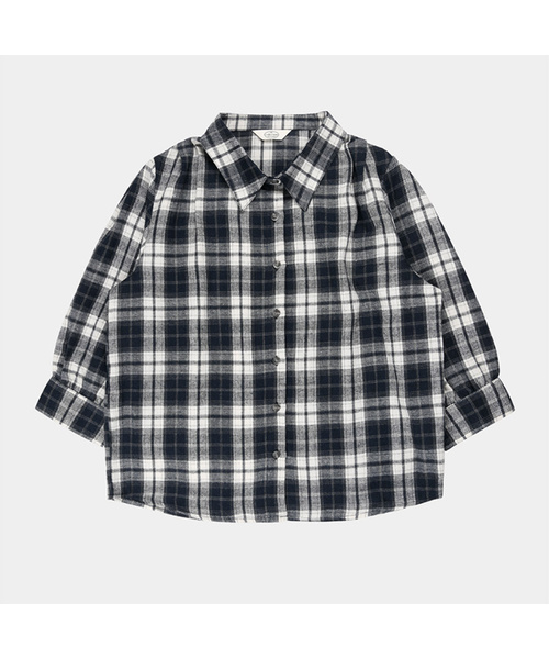 PIGMENT(ピグメント)の「カオスツーボタンチェック7部シャツ/シャツ (KYNB2607006)(シャツ/ブラウス・レディース・バーガンディー/ネイビー/ブラウン・FREE)」の3枚目の写真