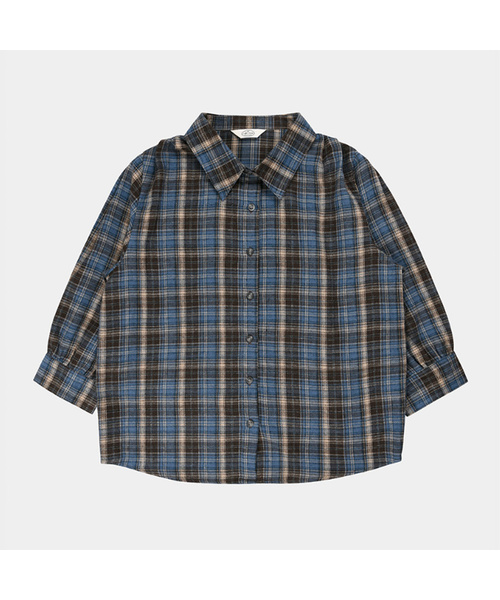 PIGMENT(ピグメント)の「カオスツーボタンチェック7部シャツ/シャツ (KYNB2607006)(シャツ/ブラウス・レディース・バーガンディー/ネイビー/ブラウン・FREE)」の2枚目の写真