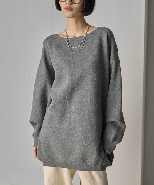 for/c(フォーシー)の「スポンディッシュニットチュニック【サスティナブル】(ニット/セーター・レディース・ブラック/チャコール/レッド・M/L)」の10枚目の写真