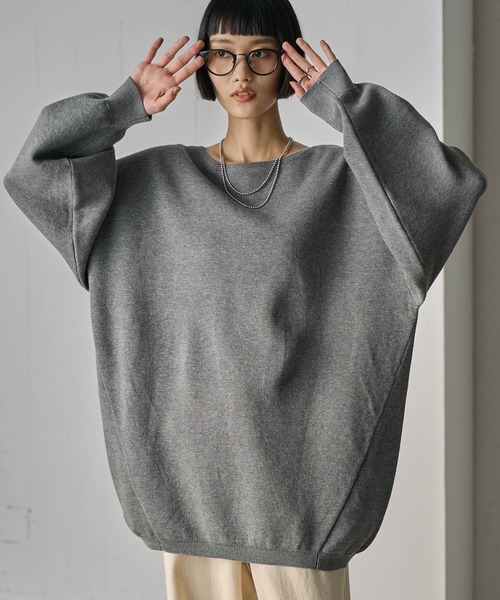 for/c(フォーシー)の「スポンディッシュニットチュニック【サスティナブル】(ニット/セーター・レディース・ブラック/チャコール/レッド・M/L)」の11枚目の写真