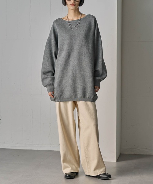 for/c(フォーシー)の「スポンディッシュニットチュニック【サスティナブル】(ニット/セーター・レディース・ブラック/チャコール/レッド・M/L)」の14枚目の写真