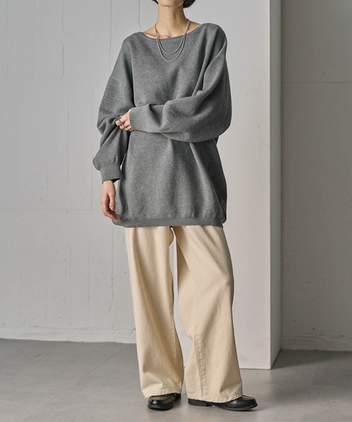 for/c(フォーシー)の「スポンディッシュニットチュニック【サスティナブル】(ニット/セーター・レディース・ブラック/チャコール/レッド・M/L)」の15枚目の写真