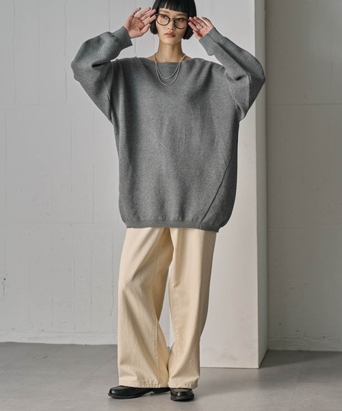 for/c(フォーシー)の「スポンディッシュニットチュニック【サスティナブル】(ニット/セーター・レディース・ブラック/チャコール/レッド・M/L)」の17枚目の写真